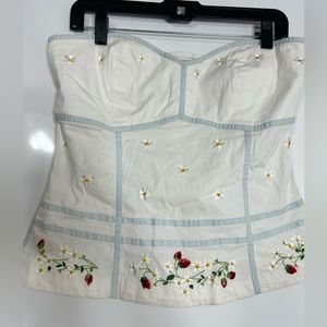 Elevenses Cotton Strawberry Cottage Core Tube Top